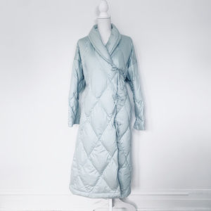 The Company Store S pale blue long down coat